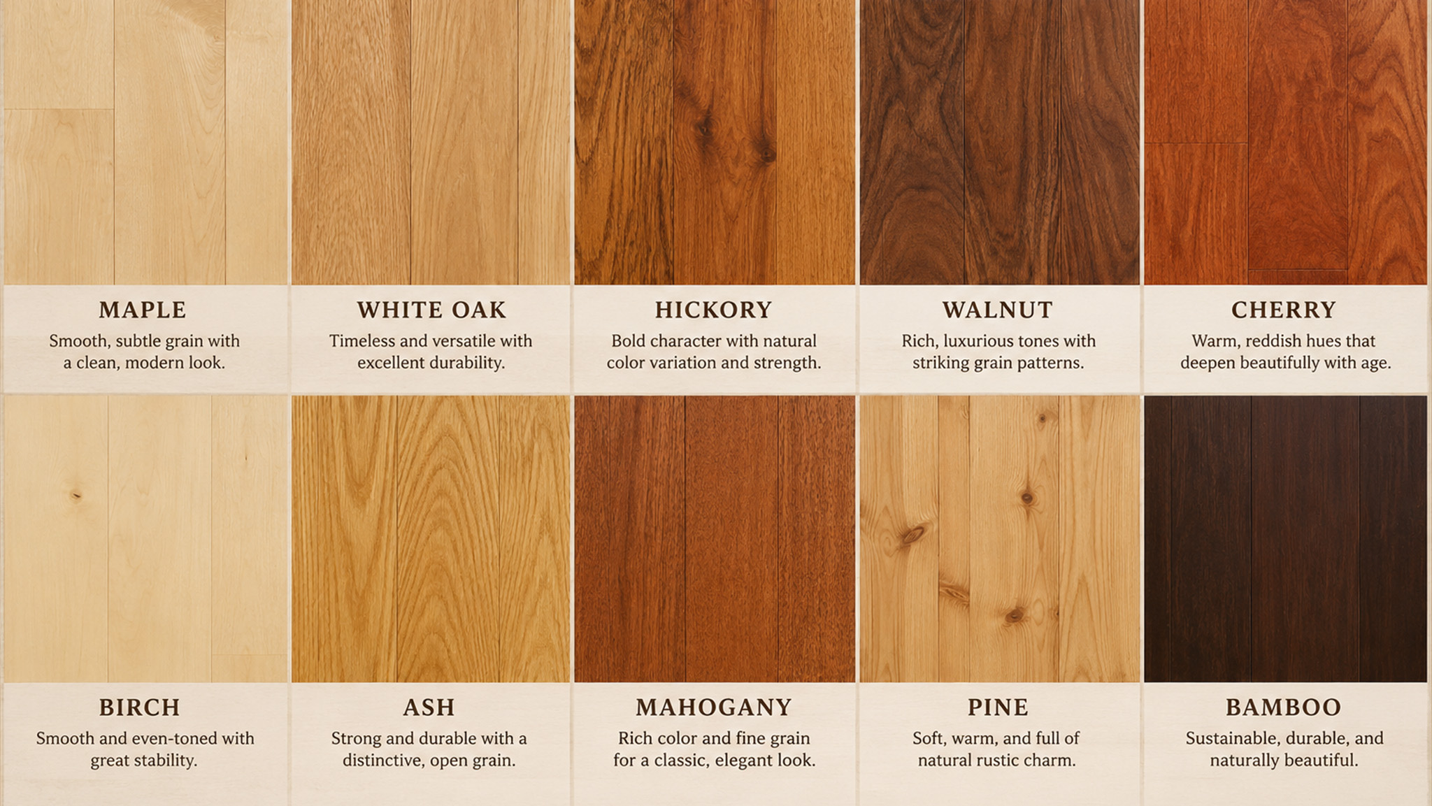 Wood flooring species