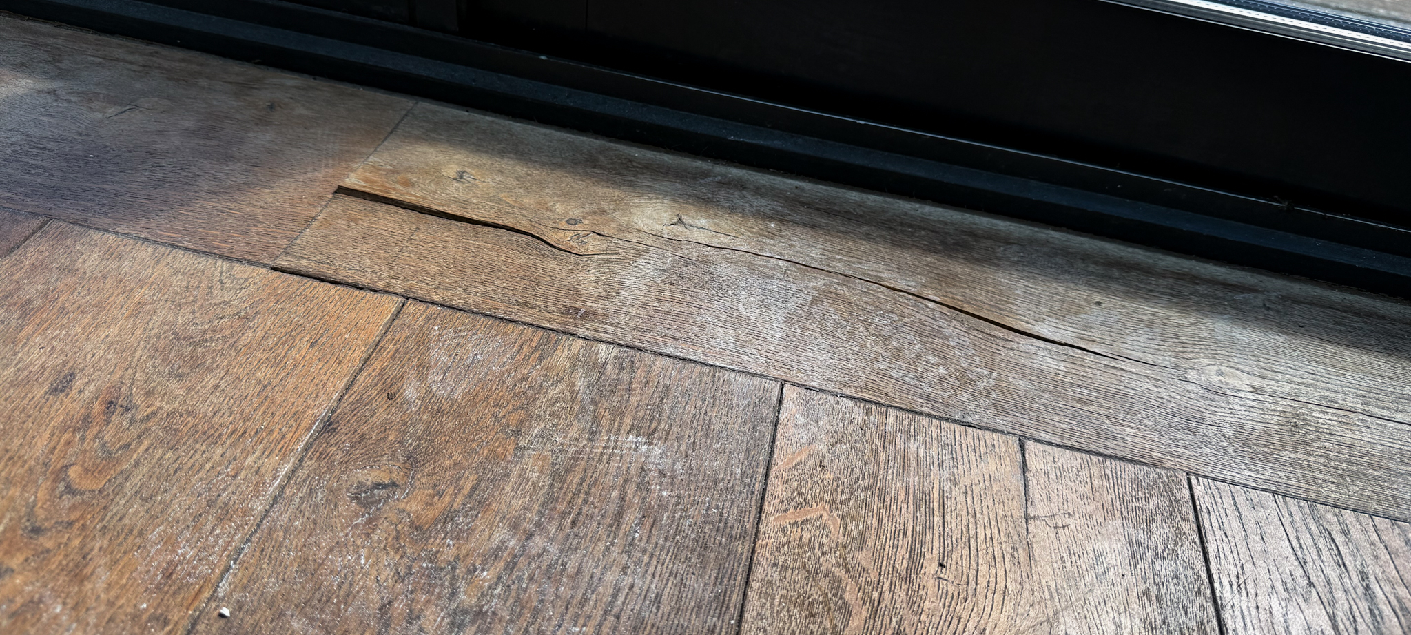 Before the floor restoration