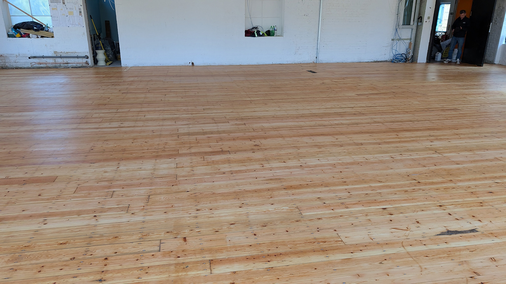 Office Pine Floorboards Restoration