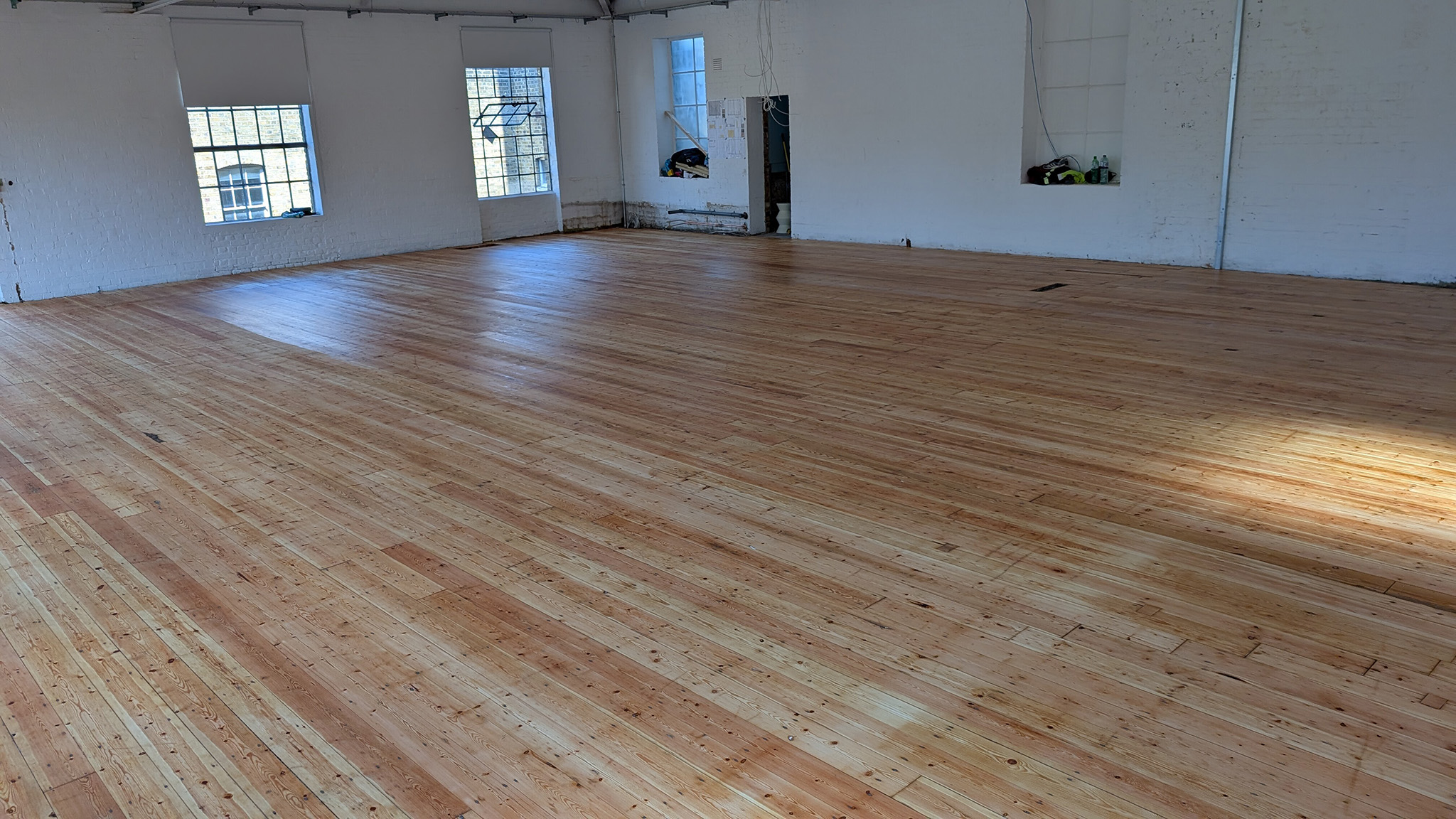 Office Pine Floorboards Restoration